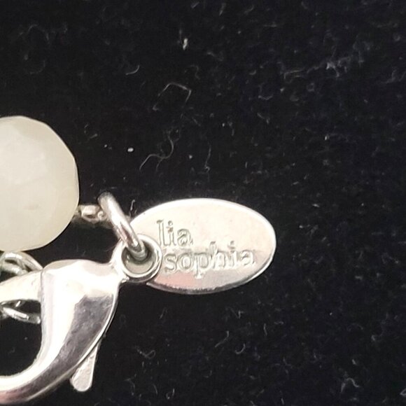 Lia Sophia Statement Necklace 'Interplay' Retired 16" White Yellow Jade - Picture 3 of 3